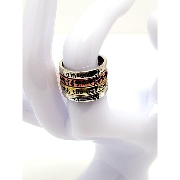 This Too Shall Pass Inspirational Rings 4 Pack Recovery - Picture 1 of 5